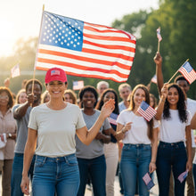 Load image into Gallery viewer, USA Flag Embroidered Baseball Cap - Red