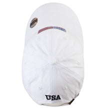 Load image into Gallery viewer, USA Flag Embroidered Baseball Cap - White