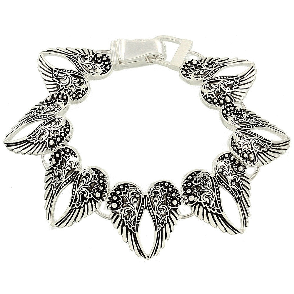 Angel Wing Magnetic Closured Bracelet