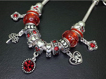 Load image into Gallery viewer, Birthstone Bracelet Multi-Color Charm Beads Silvertone