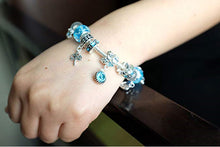 Load image into Gallery viewer, Birthstone Bracelet Multi-Color Charm Beads Silvertone