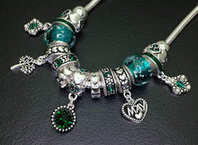 Load image into Gallery viewer, Birthstone Bracelet Multi-Color Charm Beads Silvertone