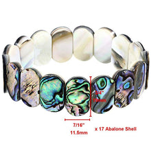 Load image into Gallery viewer, Green Abalone Shell Stretch Bracelet Round