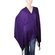 Load image into Gallery viewer, Women's Soft Solid Color Pashmina Shawl Wrap Scarf - Dark Purple