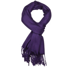 Load image into Gallery viewer, Women's Soft Solid Color Pashmina Shawl Wrap Scarf - Dark Purple