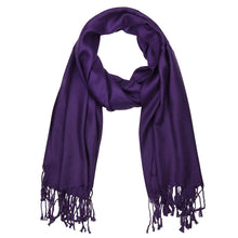 Load image into Gallery viewer, Women's Soft Solid Color Pashmina Shawl Wrap Scarf - Dark Purple